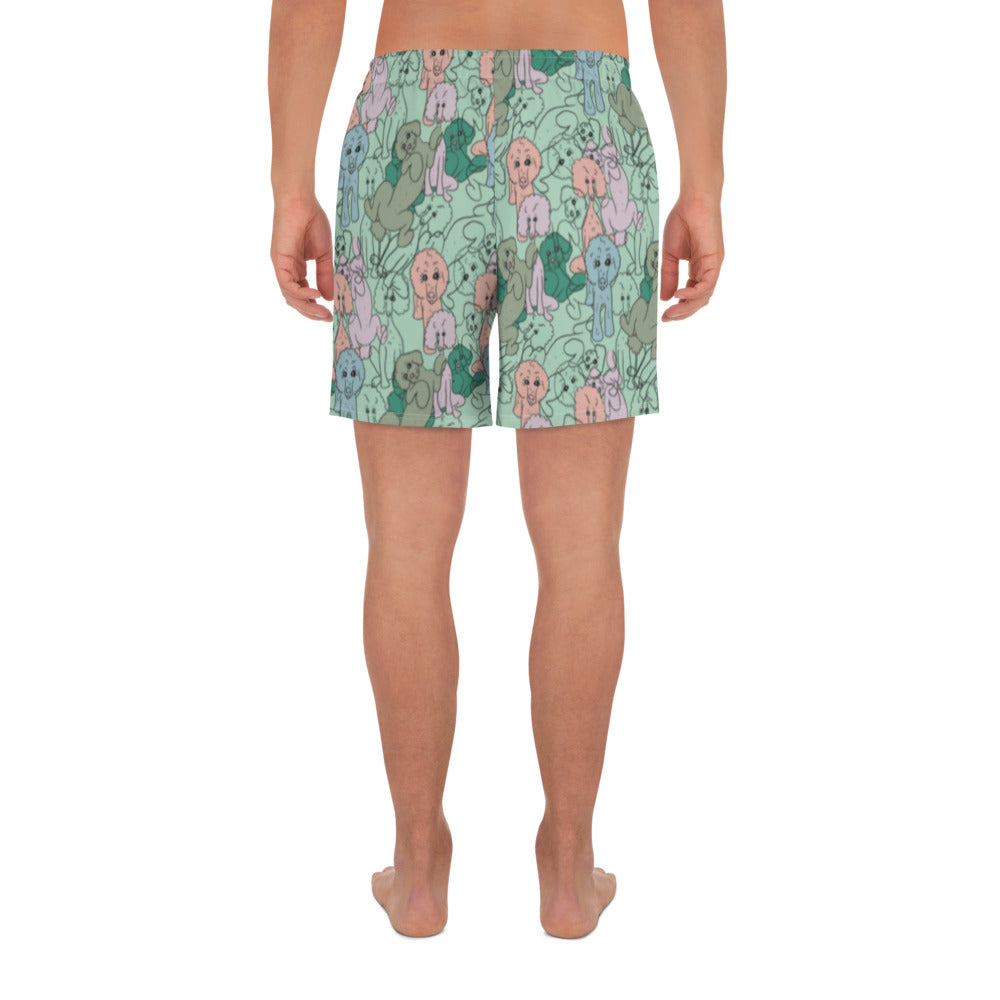 Tina the Poodle Pattern Athletic Long Shorts