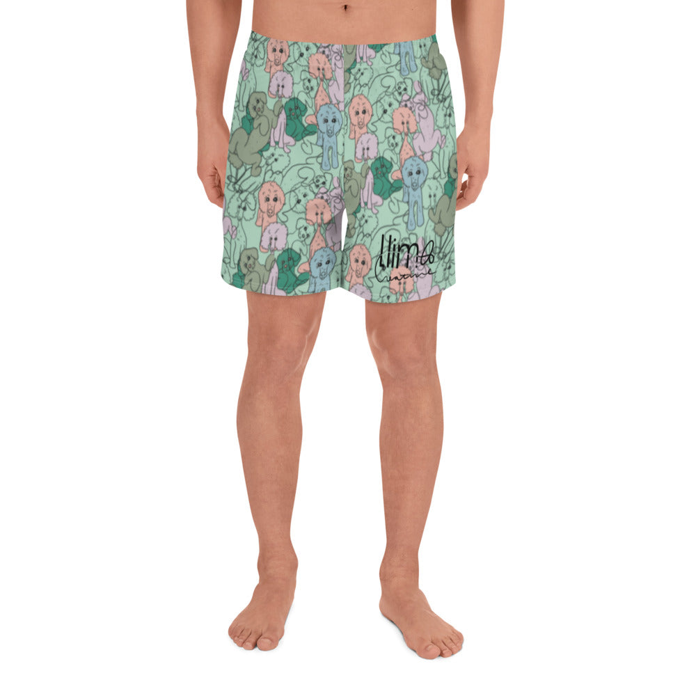 Tina the Poodle Pattern Athletic Long Shorts