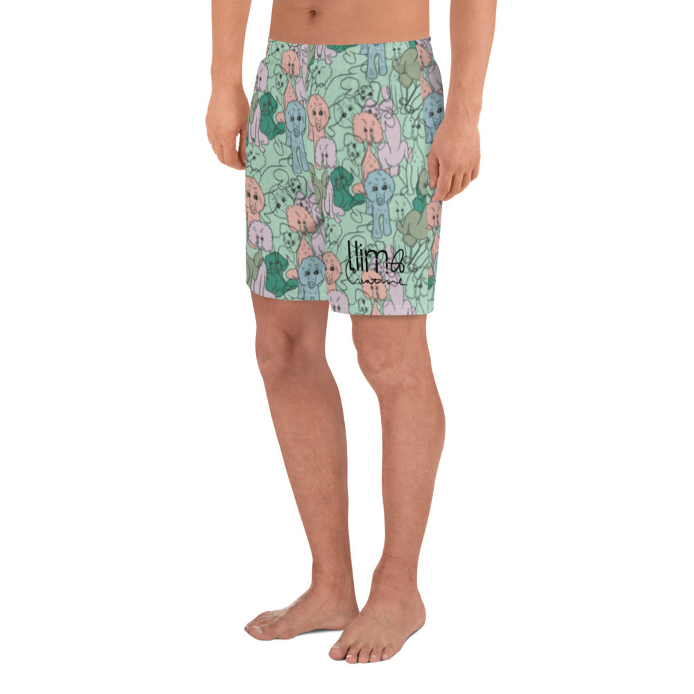 Tina the Poodle Pattern Athletic Long Shorts
