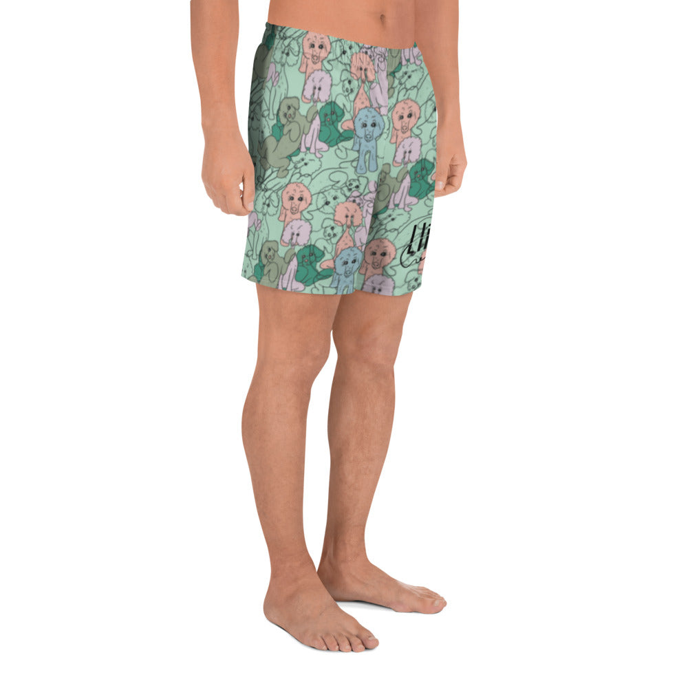 Tina the Poodle Pattern Athletic Long Shorts