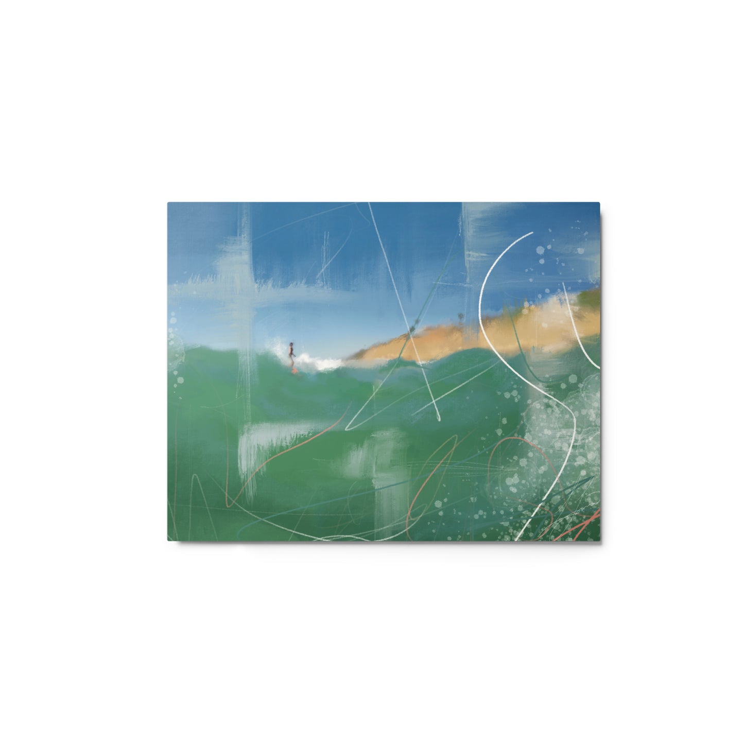 Stone Steps Surfer Metal Print