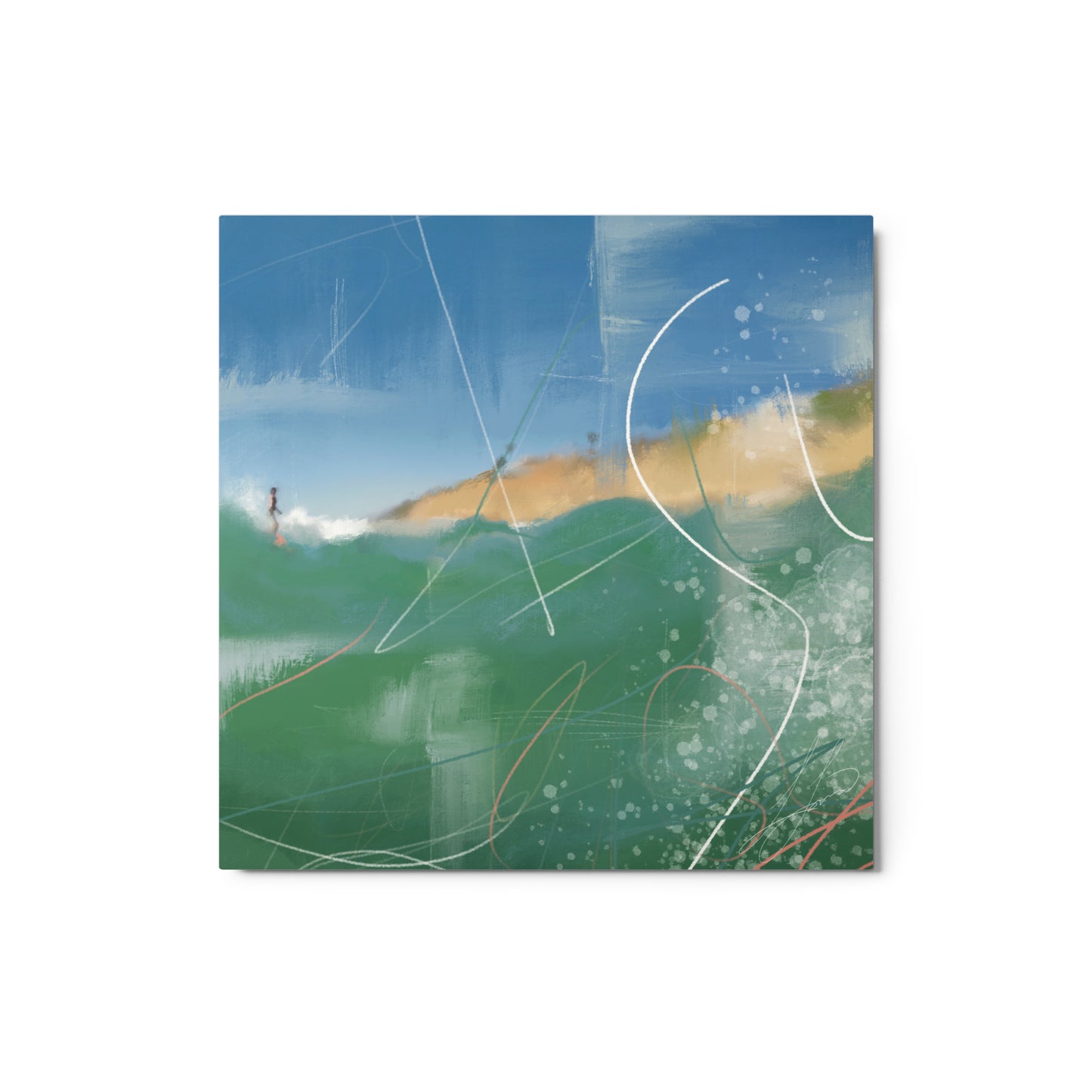 Stone Steps Surfer Metal Print