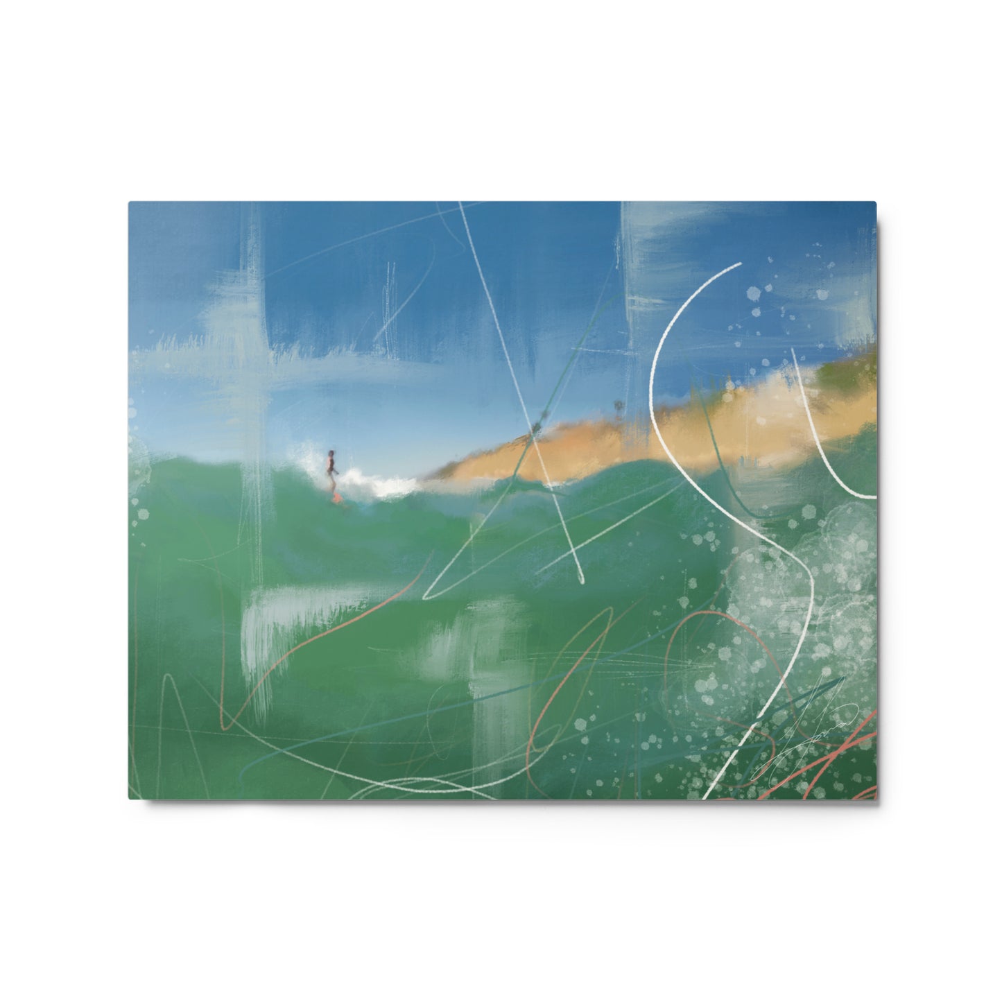 Stone Steps Surfer Metal Print