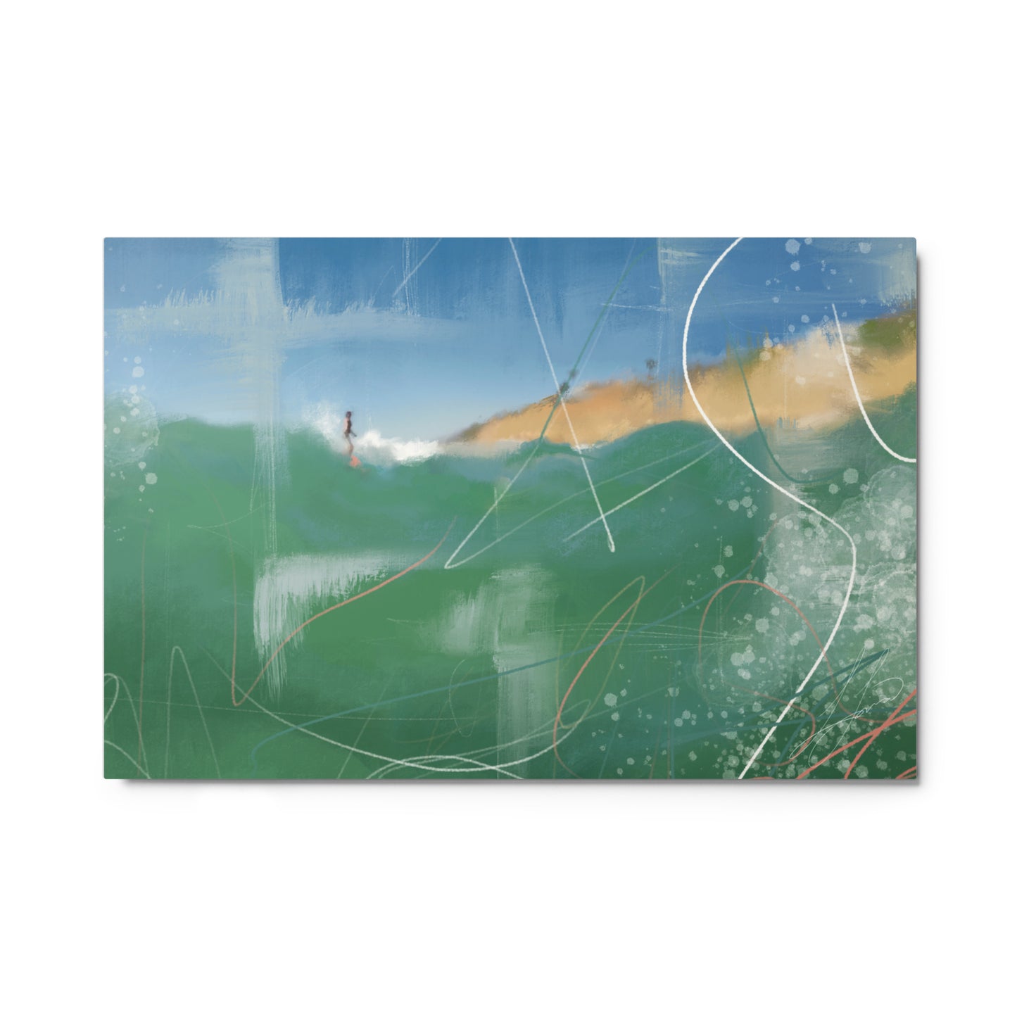 Stone Steps Surfer Metal Print