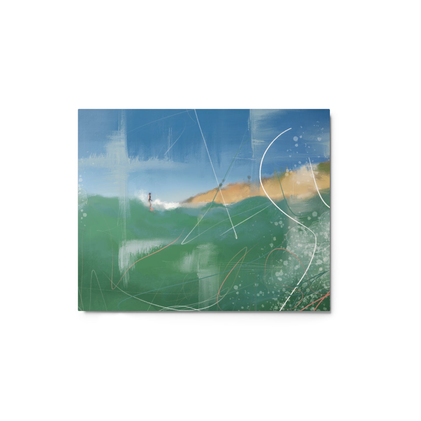 Stone Steps Surfer Metal Print