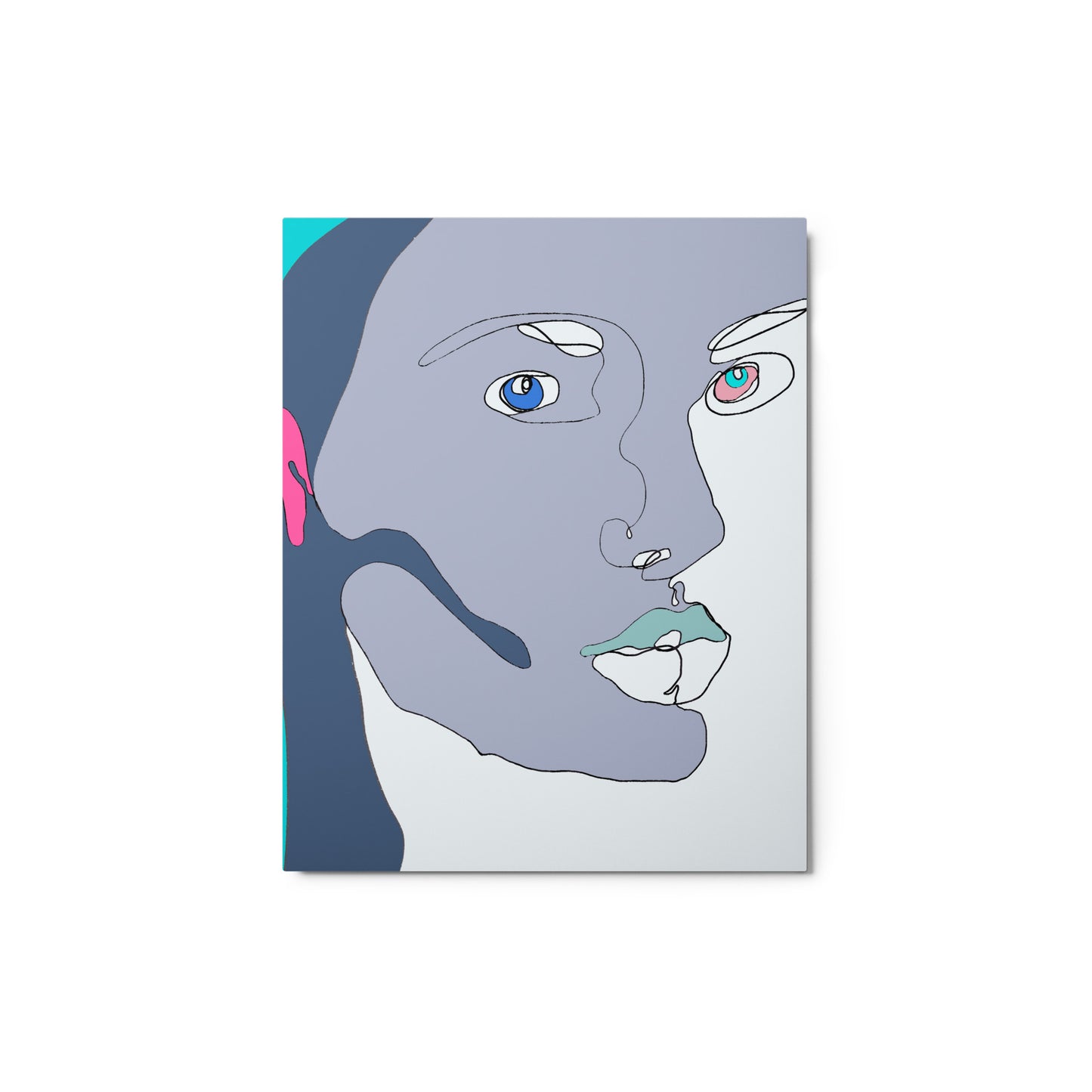 Line Portrait Metal Print
