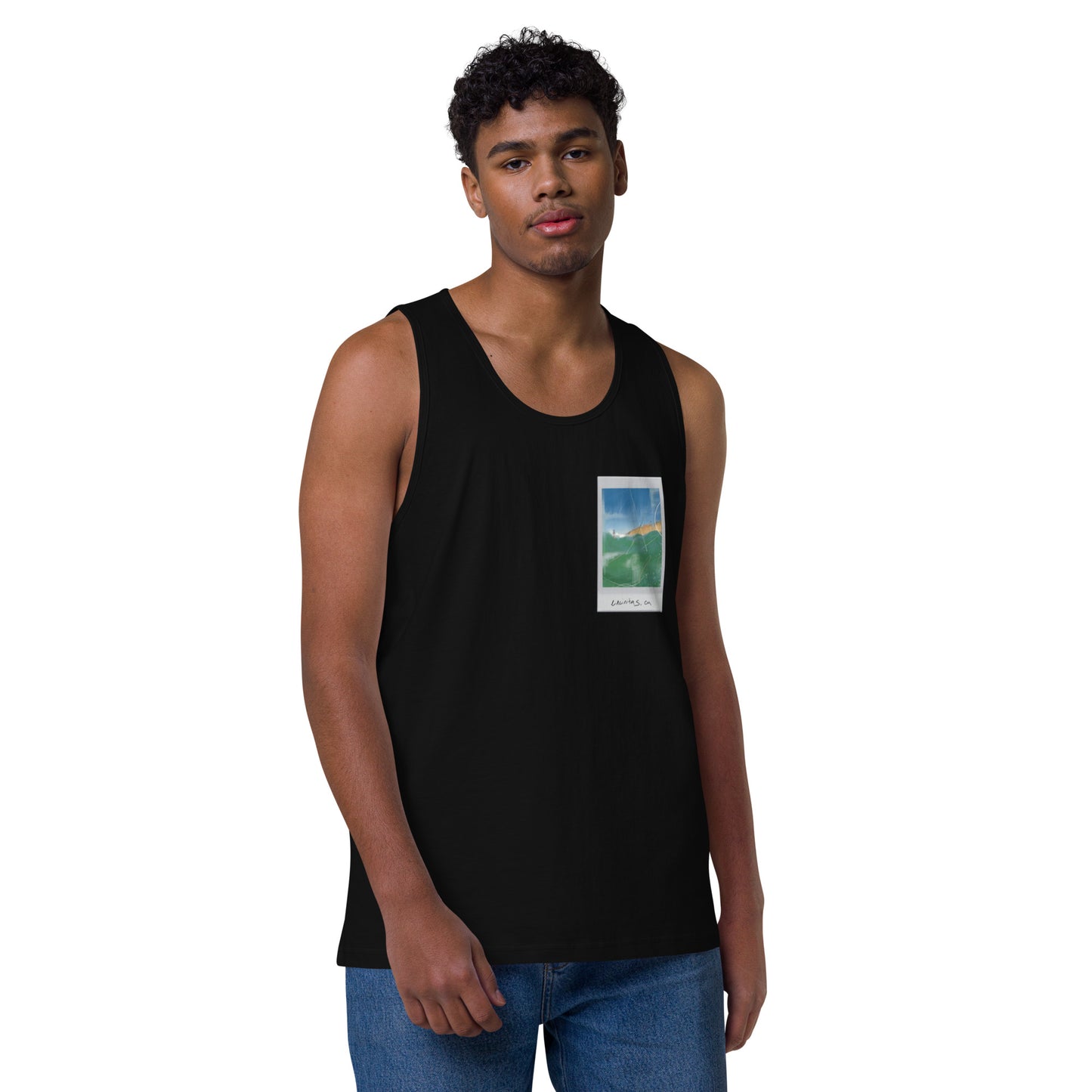 Encinitas Surfer Polaroid Premium Tank Top