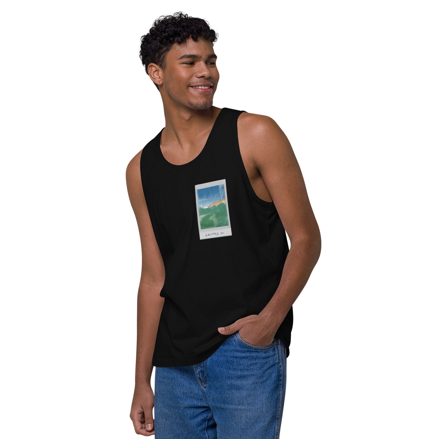 Encinitas Surfer Polaroid Premium Tank Top