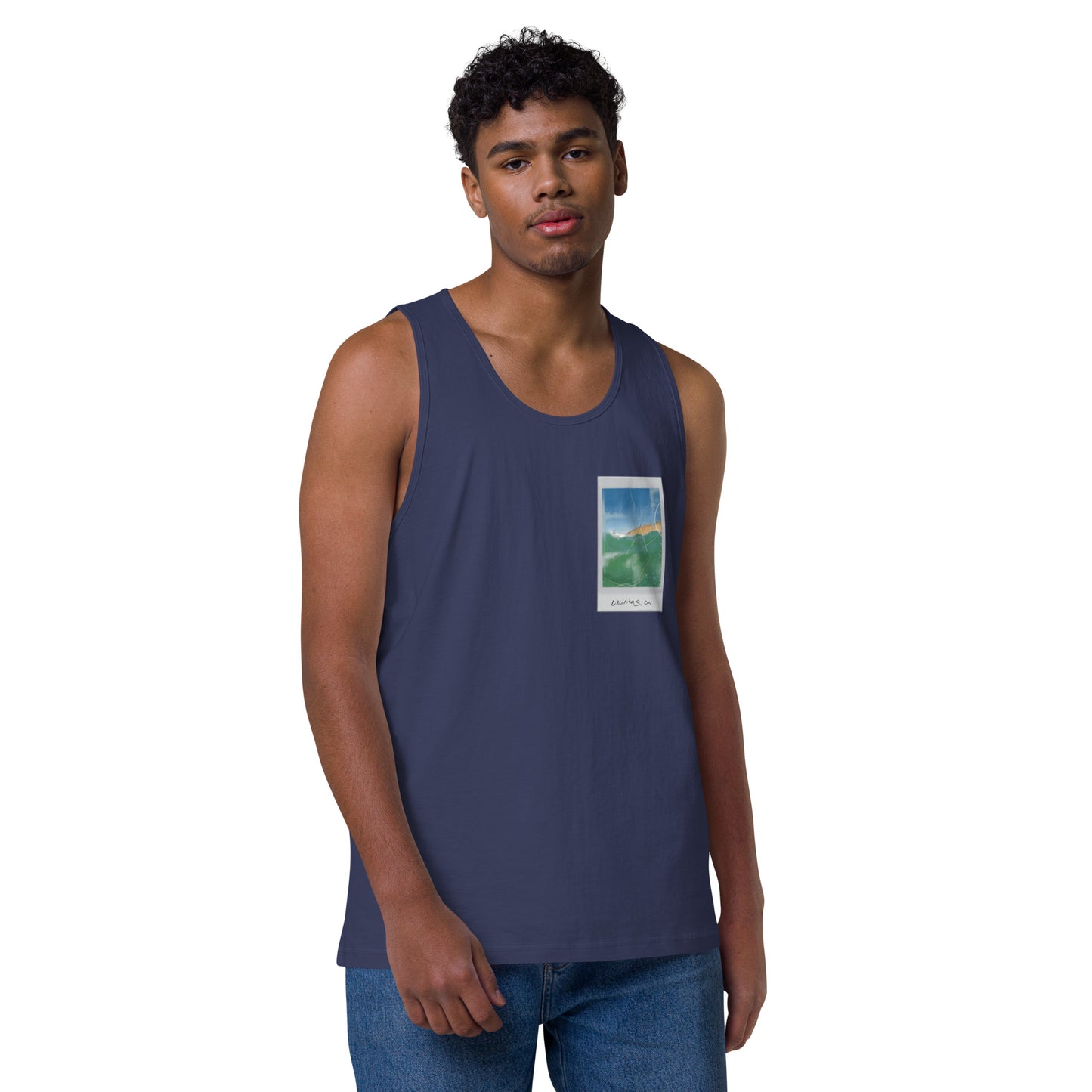 Encinitas Surfer Polaroid Premium Tank Top