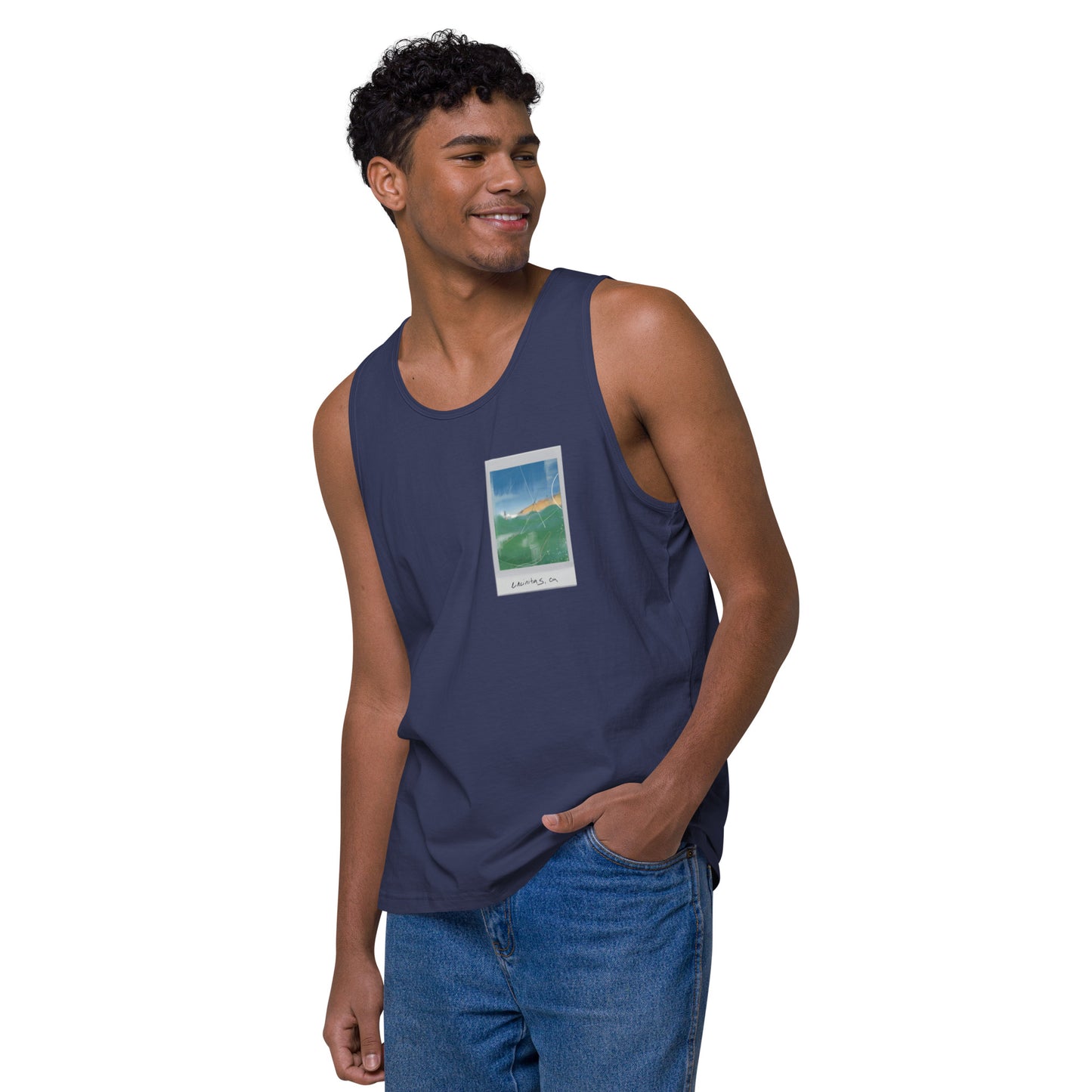 Encinitas Surfer Polaroid Premium Tank Top