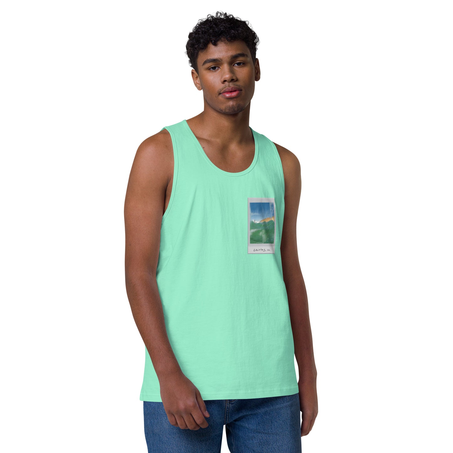 Encinitas Surfer Polaroid Premium Tank Top