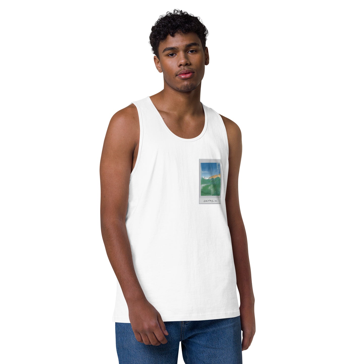 Encinitas Surfer Polaroid Premium Tank Top