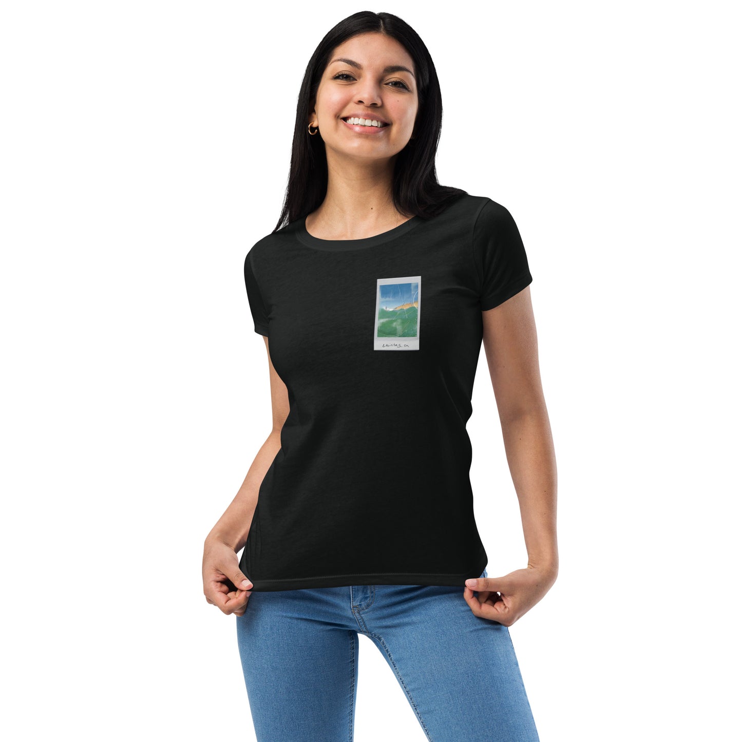 Encinitas Surfer Polaroid Fitted T-shirt
