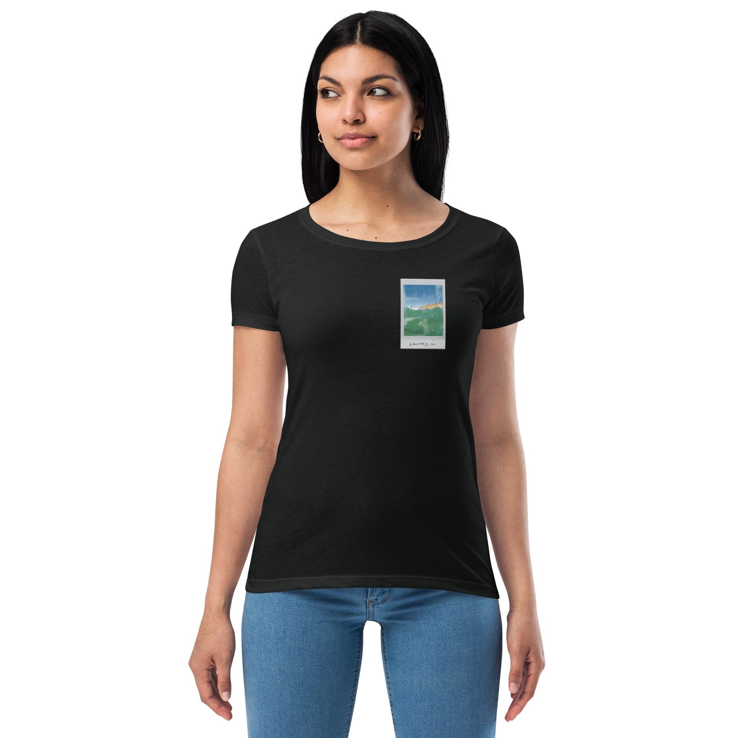 Encinitas Surfer Polaroid Fitted T-shirt