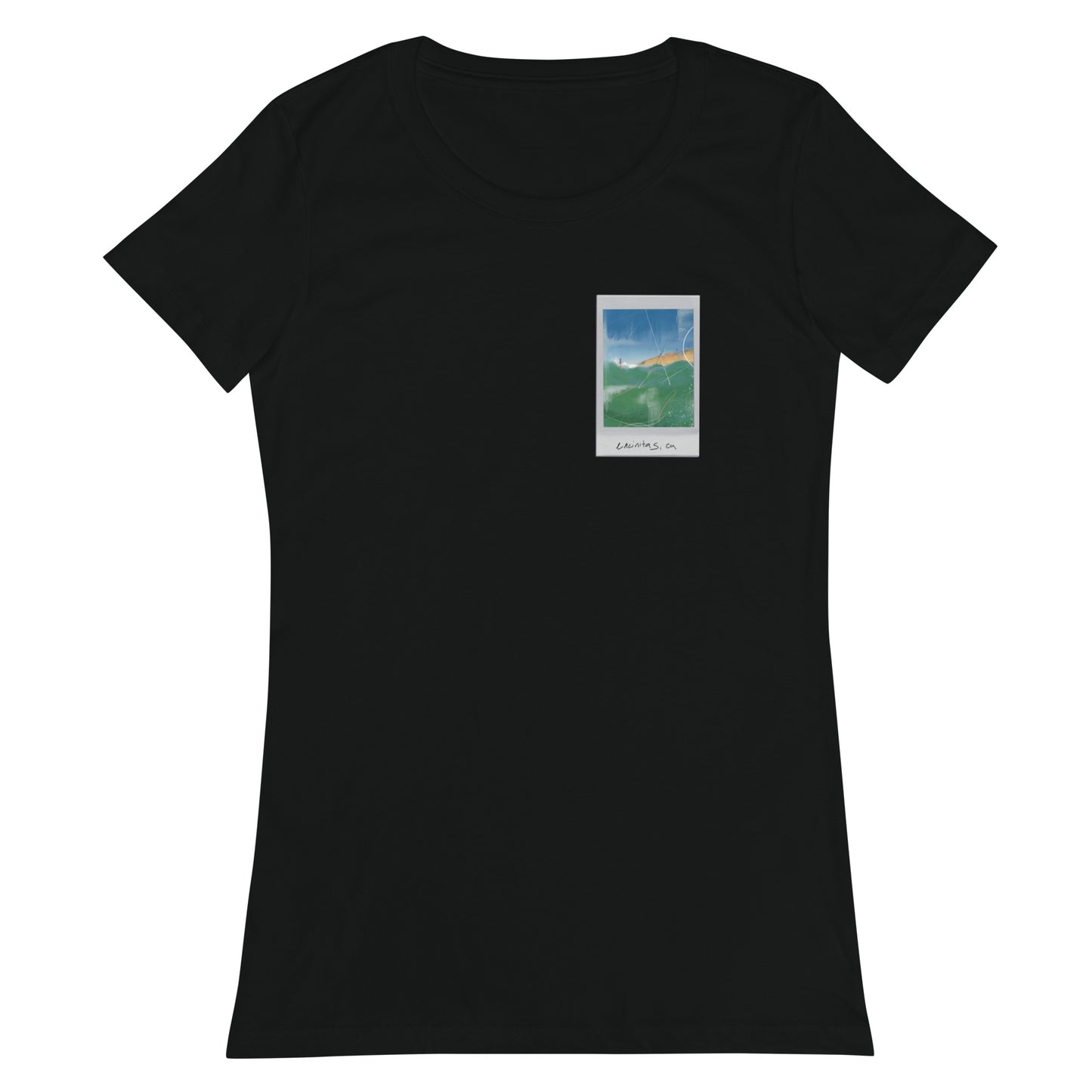 Encinitas Surfer Polaroid Fitted T-shirt