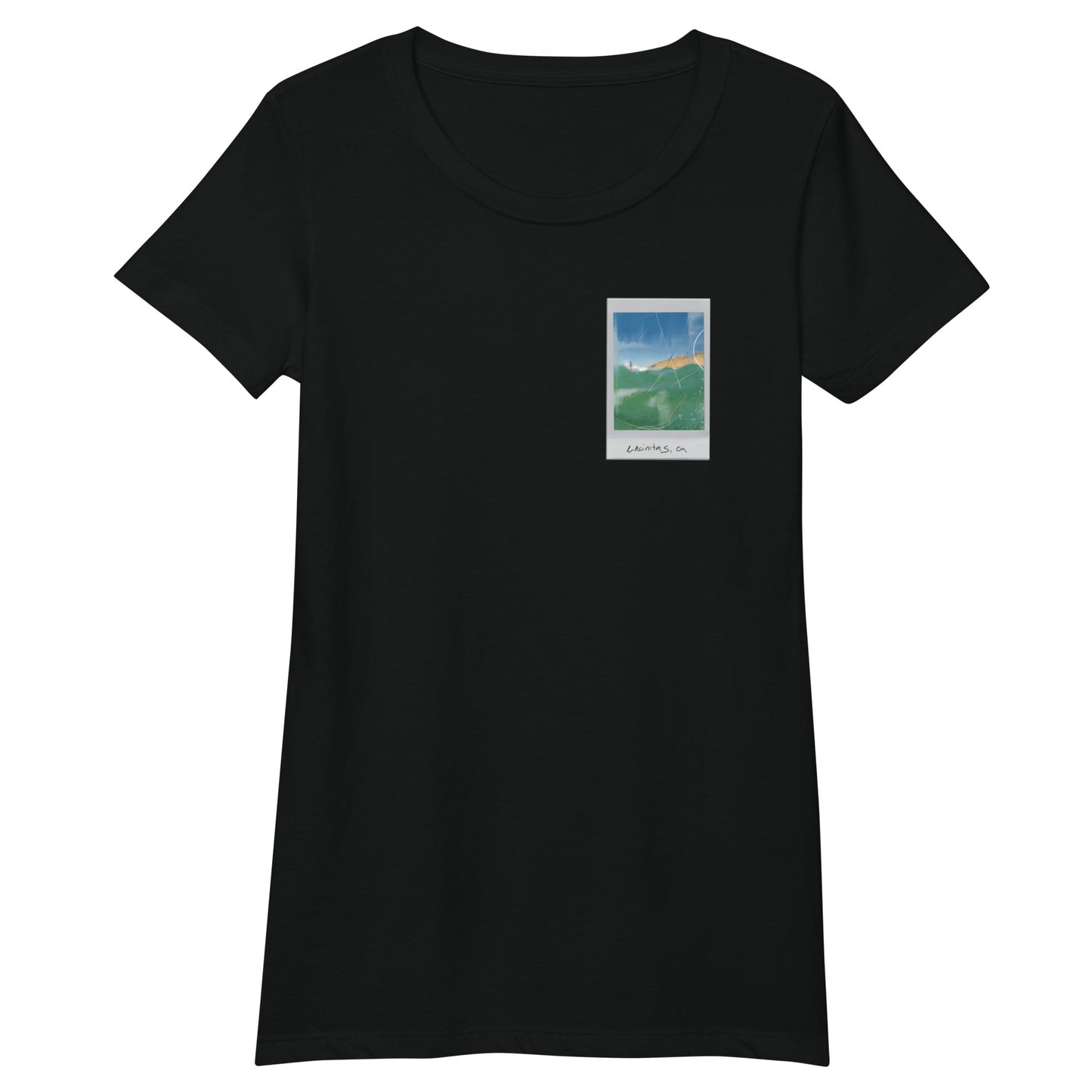 Encinitas Surfer Polaroid Fitted T-shirt