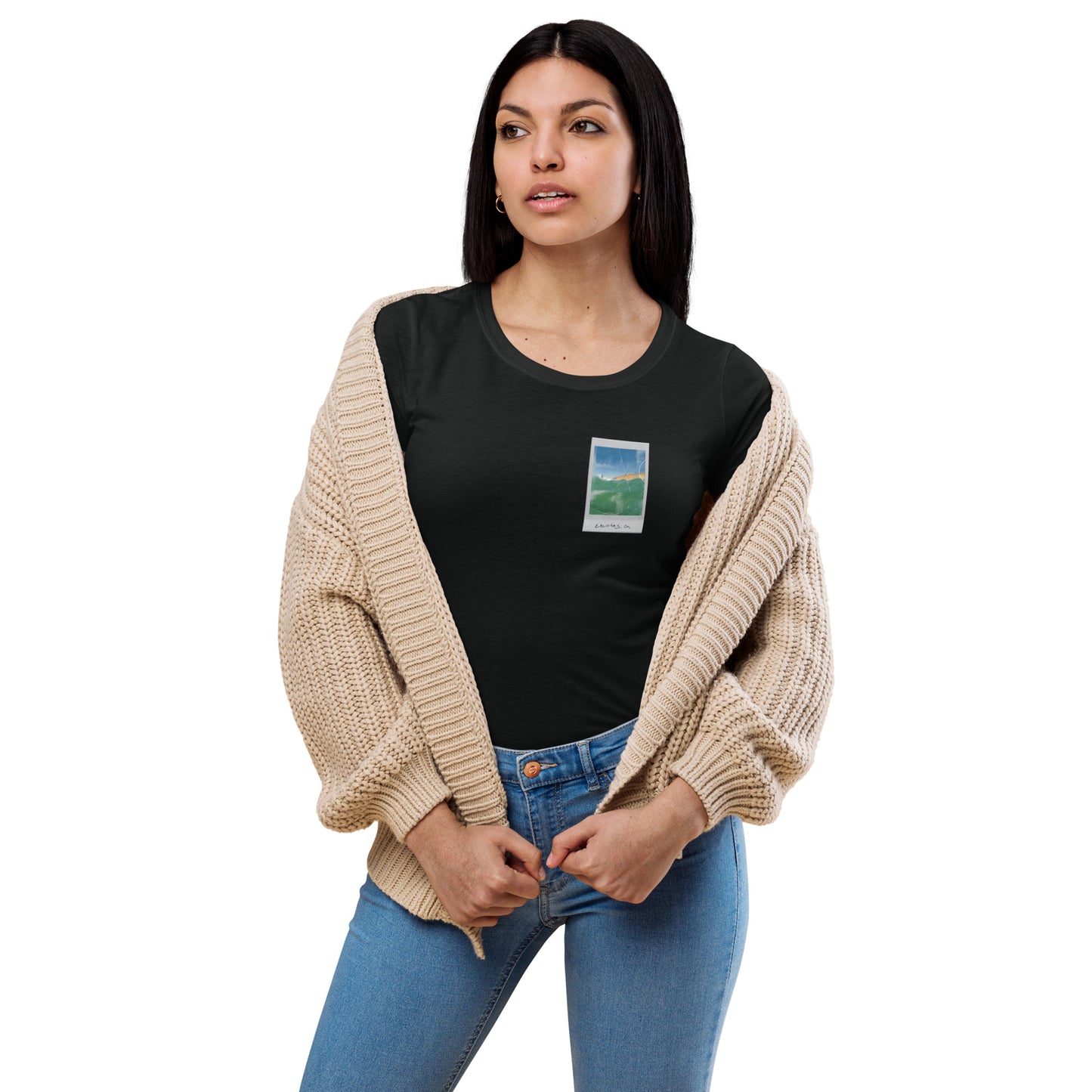 Encinitas Surfer Polaroid Fitted T-shirt