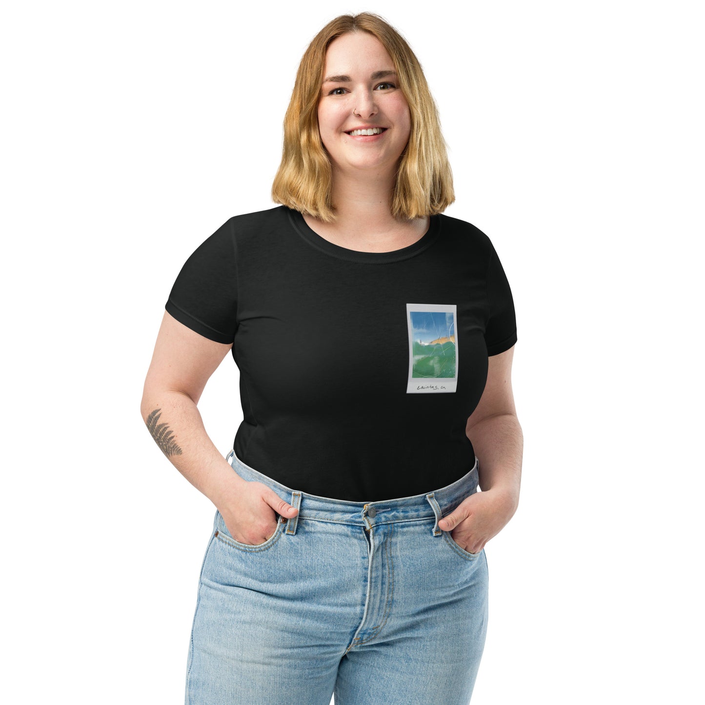 Encinitas Surfer Polaroid Fitted T-shirt