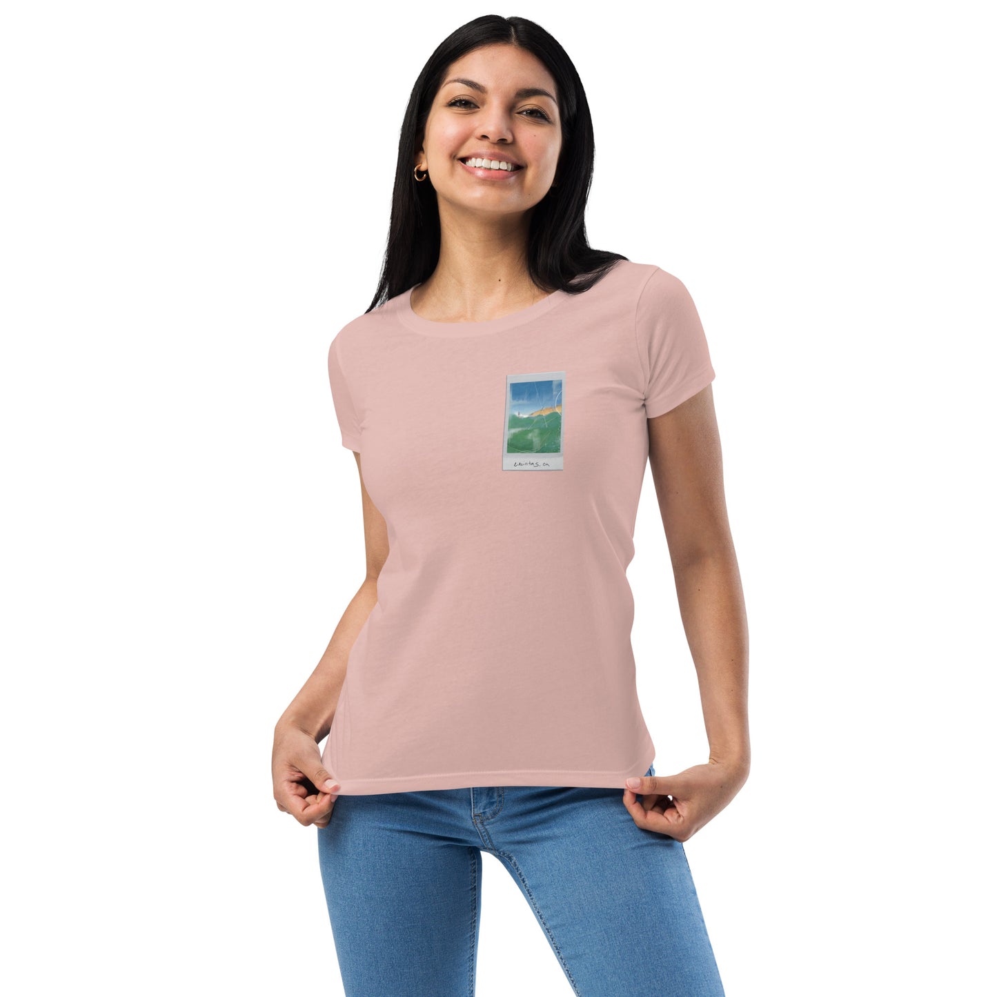 Encinitas Surfer Polaroid Fitted T-shirt