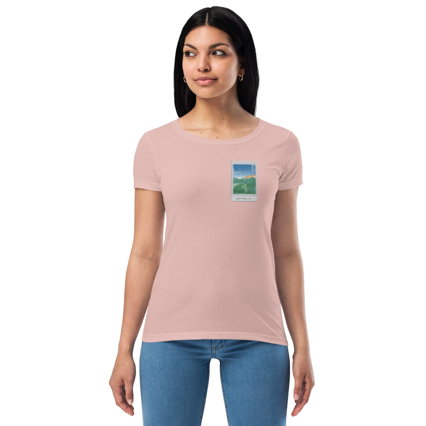 Encinitas Surfer Polaroid Fitted T-shirt
