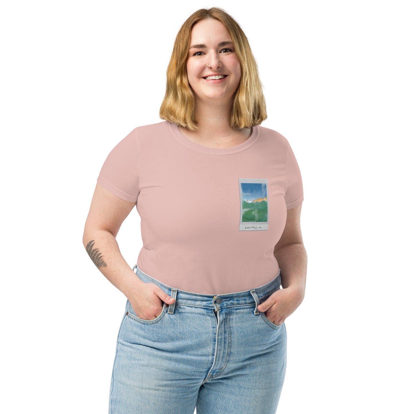 Encinitas Surfer Polaroid Fitted T-shirt