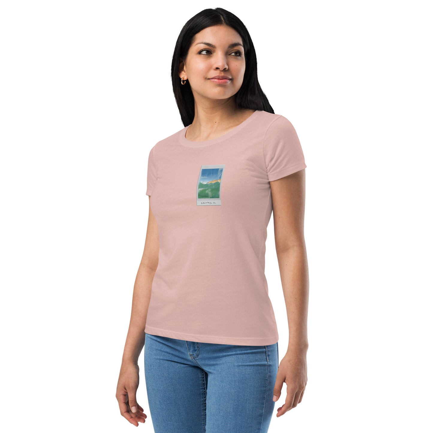 Encinitas Surfer Polaroid Fitted T-shirt
