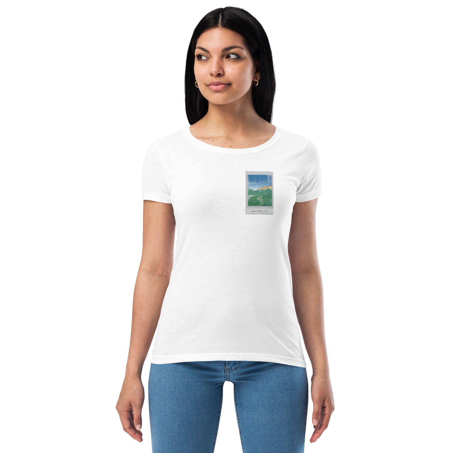 Encinitas Surfer Polaroid Fitted T-shirt