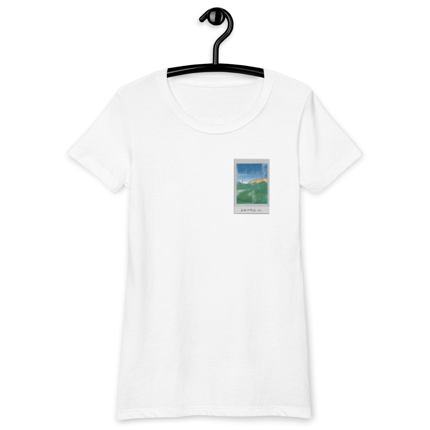 Encinitas Surfer Polaroid Fitted T-shirt