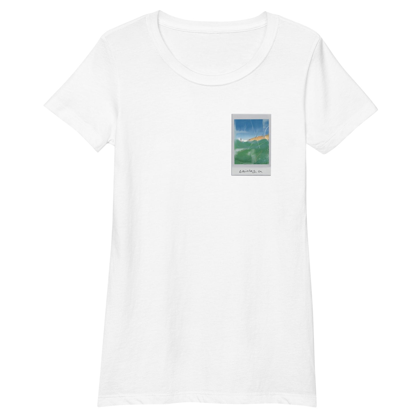 Encinitas Surfer Polaroid Fitted T-shirt