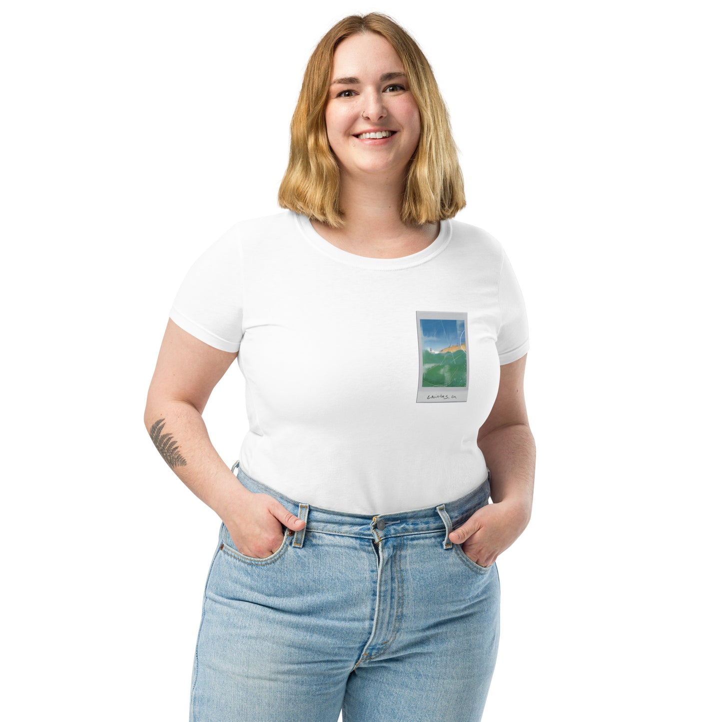 Encinitas Surfer Polaroid Fitted T-shirt