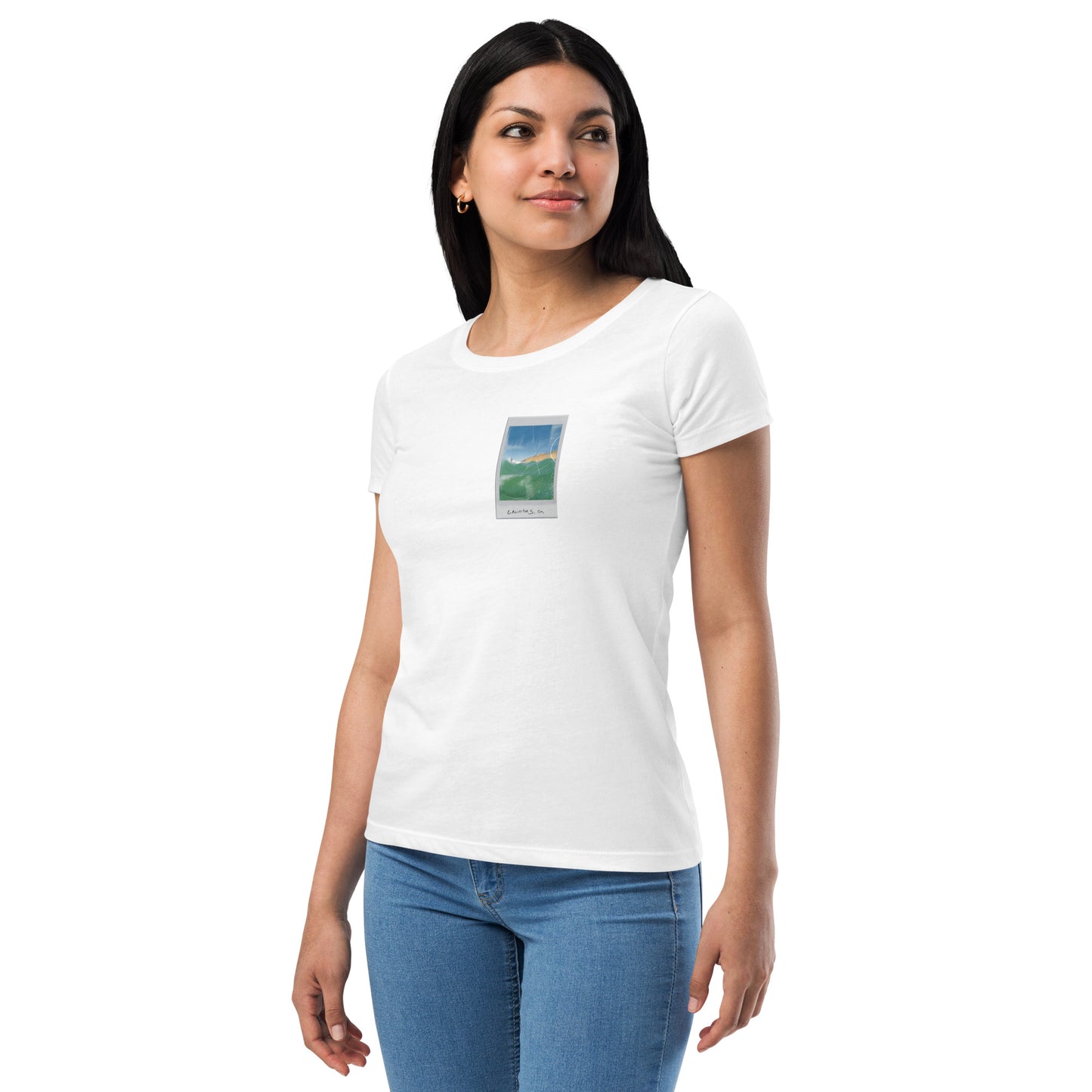 Encinitas Surfer Polaroid Fitted T-shirt