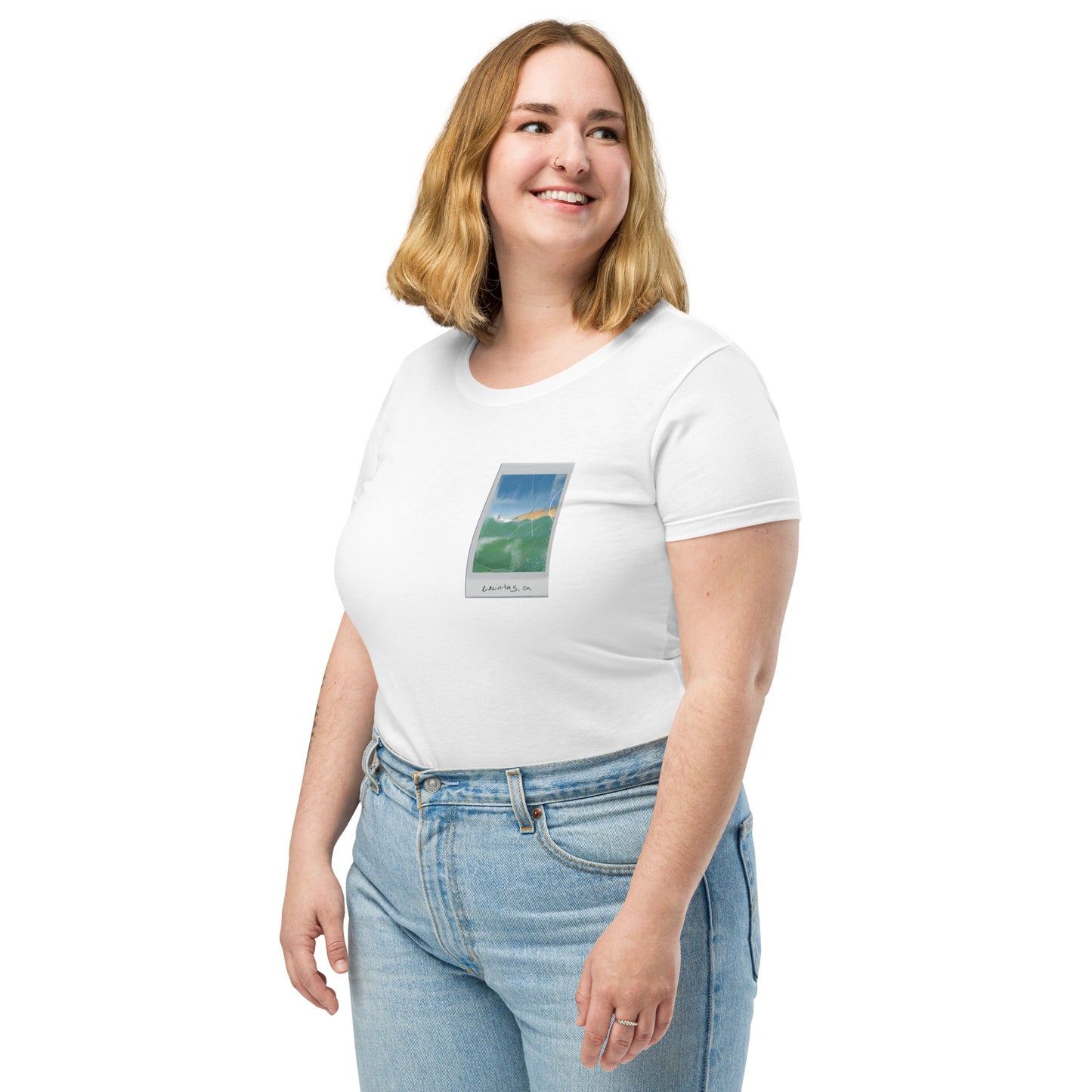 Encinitas Surfer Polaroid Fitted T-shirt