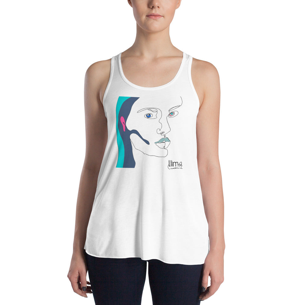 Line Portrait Flowy Racerback Tank