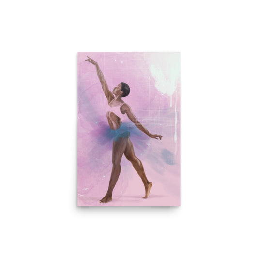 Blue Tutu Ballerina Poster Print
