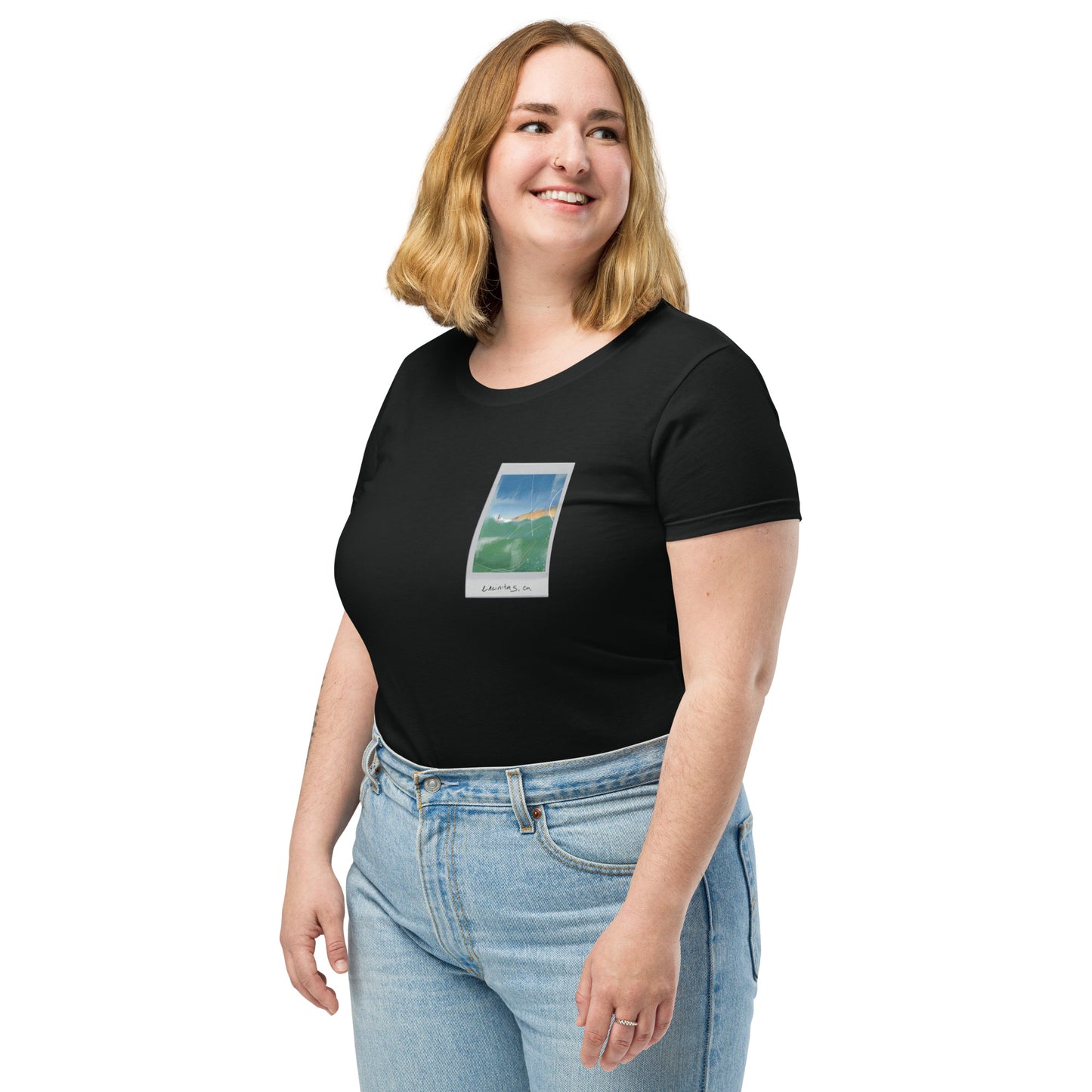 Encinitas Surfer Polaroid Fitted T-shirt